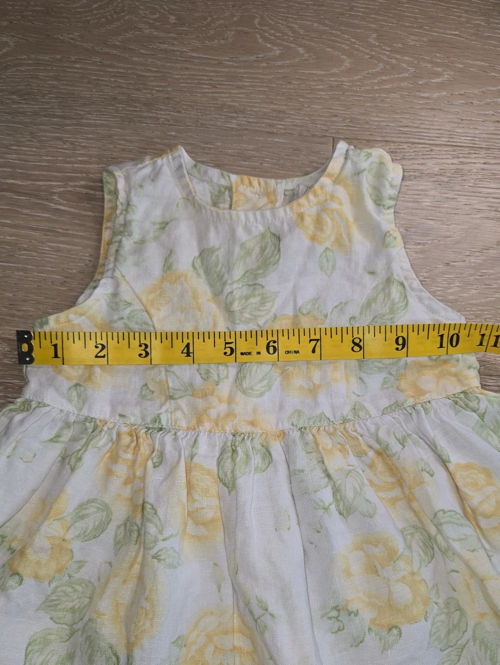 Baby GAP Linen Dress 12-18 Mo. Yellow Floral